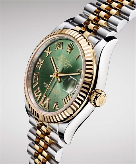 Rolex Oyster Perpetual mit türkisfarbenem Zifferblatt.